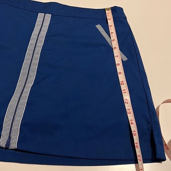 Lady Hagan Navy Blue Bon Voyage Nautical Zipper Golf Skort Size 12 - Picture 13 of 14